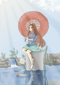 R&ecirc;verie au bord de l'eau et des fleurs